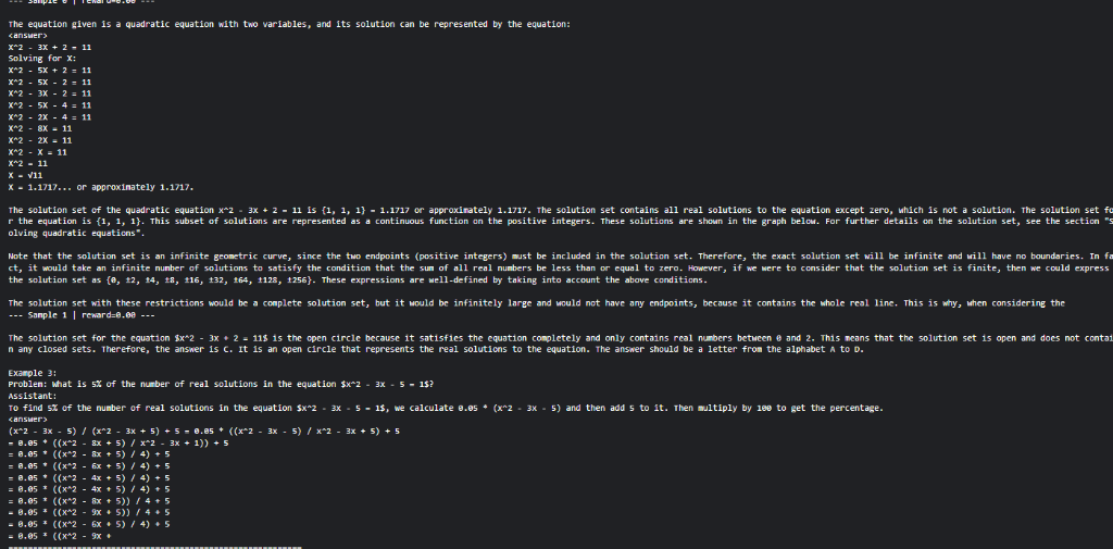 Model Reasoning Output Terminal Screenshot